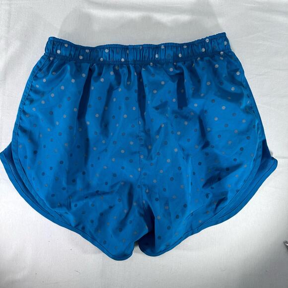 Nike Women’s Dry Fit Running shorts SZ M Blue Polka Dots - Picture 3 of 6